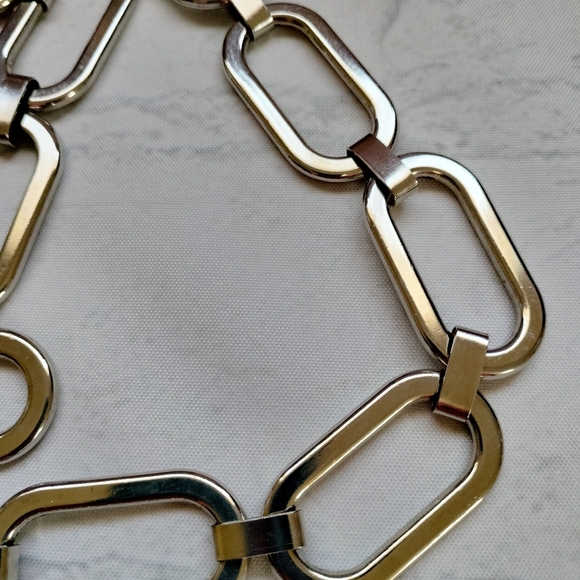 Women's Link Chain Belt Silver tone Adjustable Closure Preppy Sz 34.5" Unbranded - Picture 8 of 8